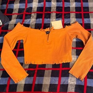 Rust Off-Shoulder Women's Crop Top (NWT)